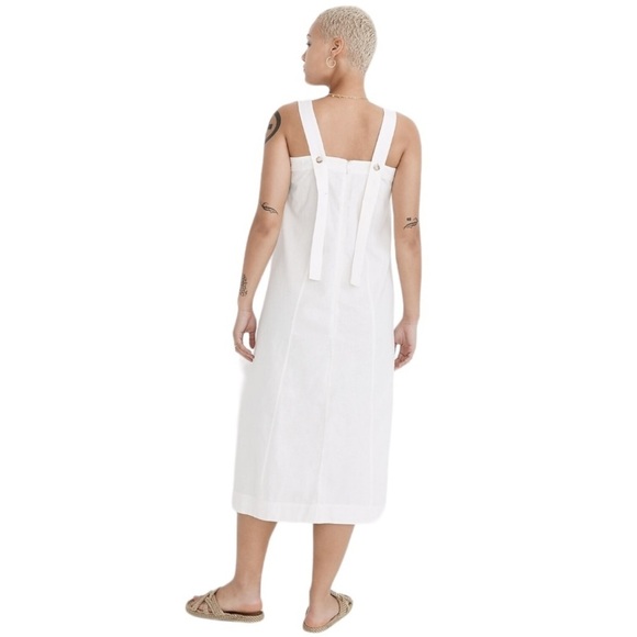 NWT Madewell Linen-Cotton Princess-Seamed Midi Dress in Lighthouse Size XXL - Picture 2 of 11